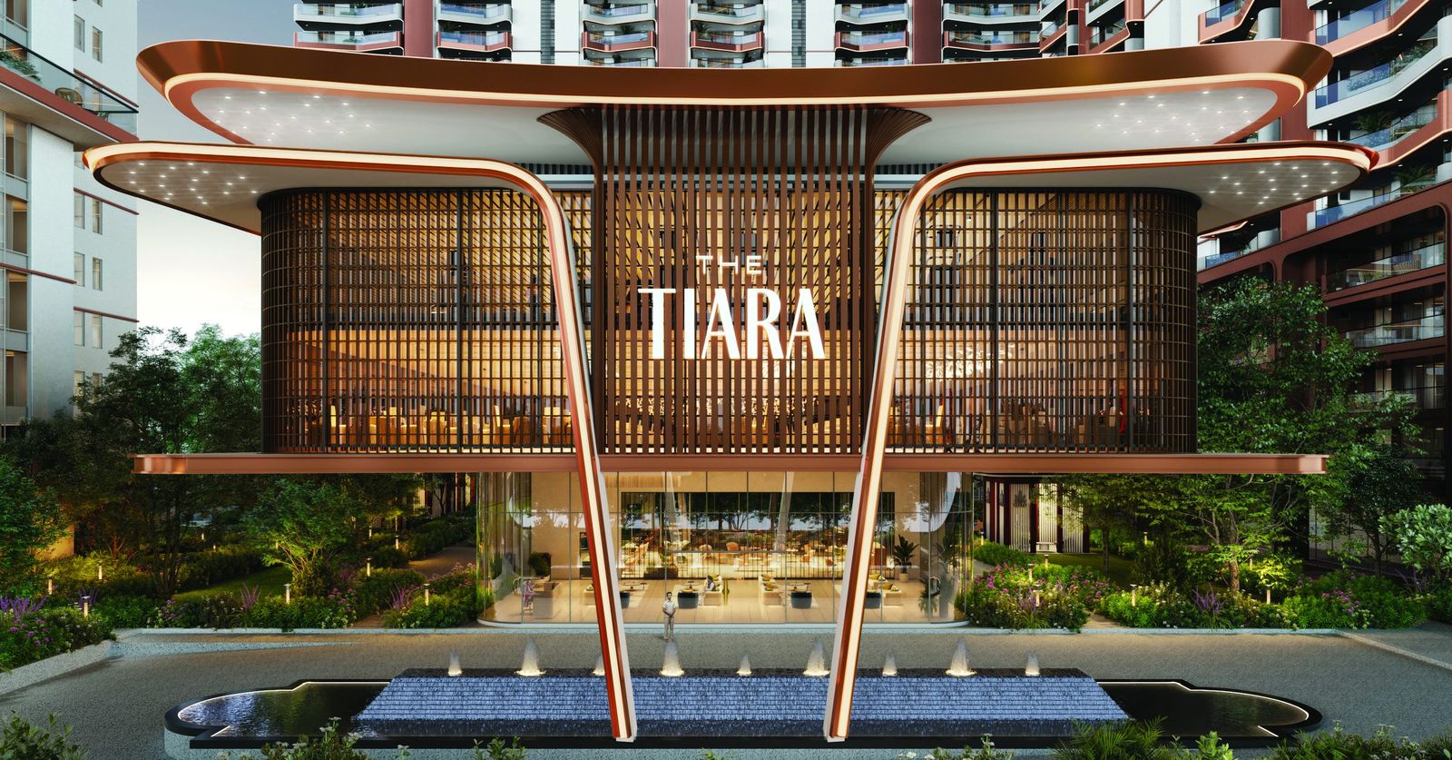 The Tiara Club clubhouse and arrival plaza