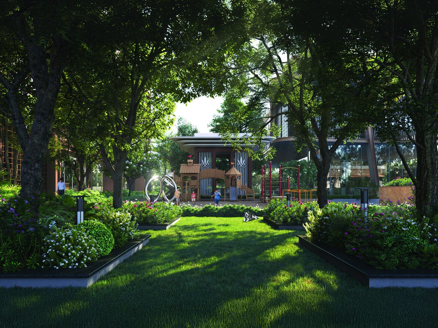 Orchard and green belt at The Tiara