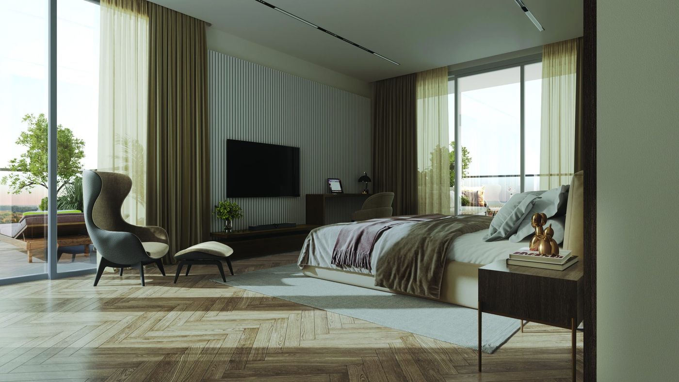 Master bedroom at The Tiara