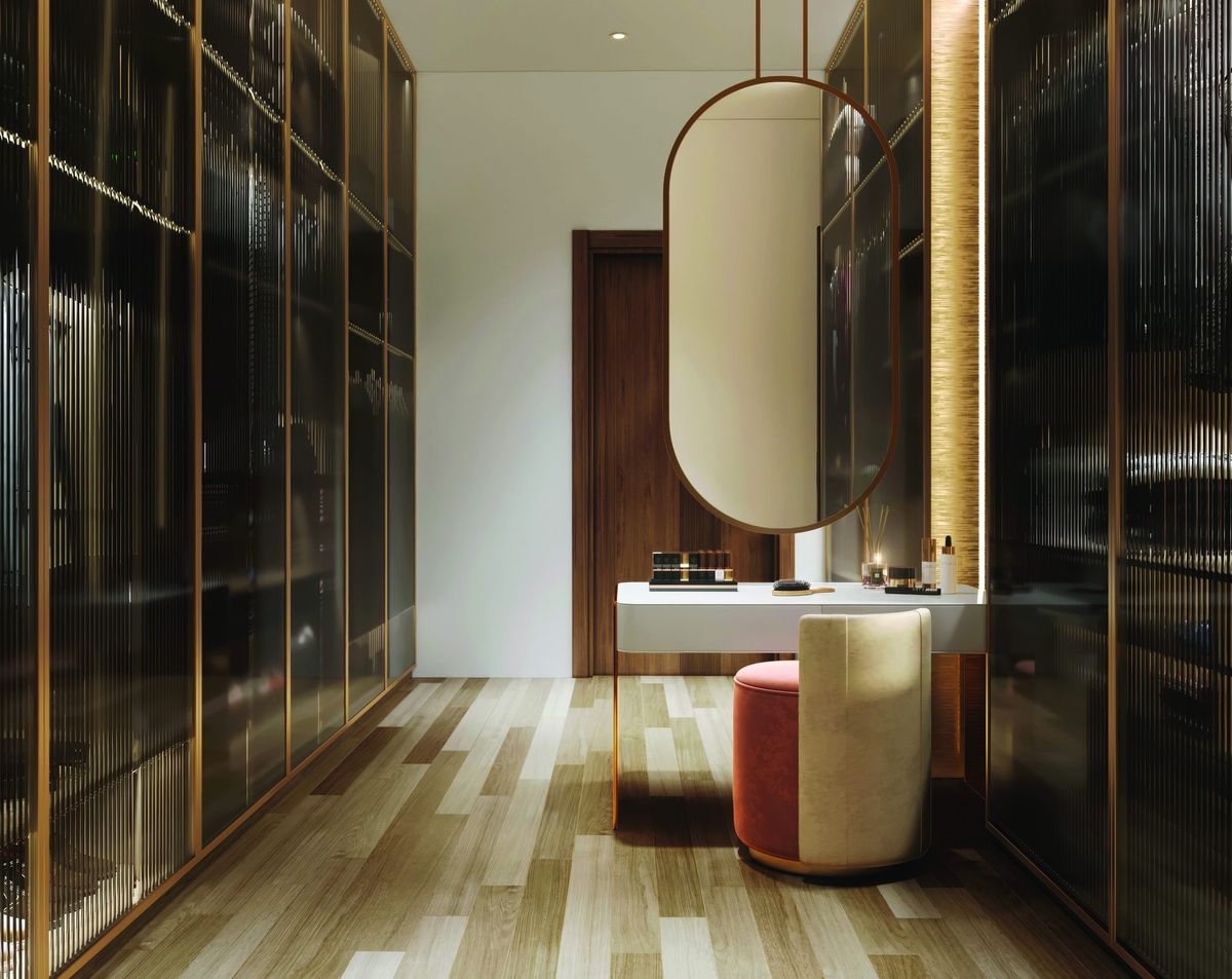 Walk-in closet at The Tiara