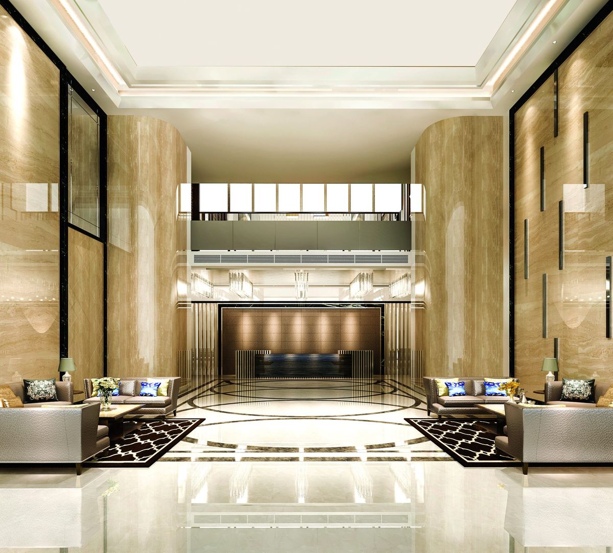 Double height lift lobby at The Tiara