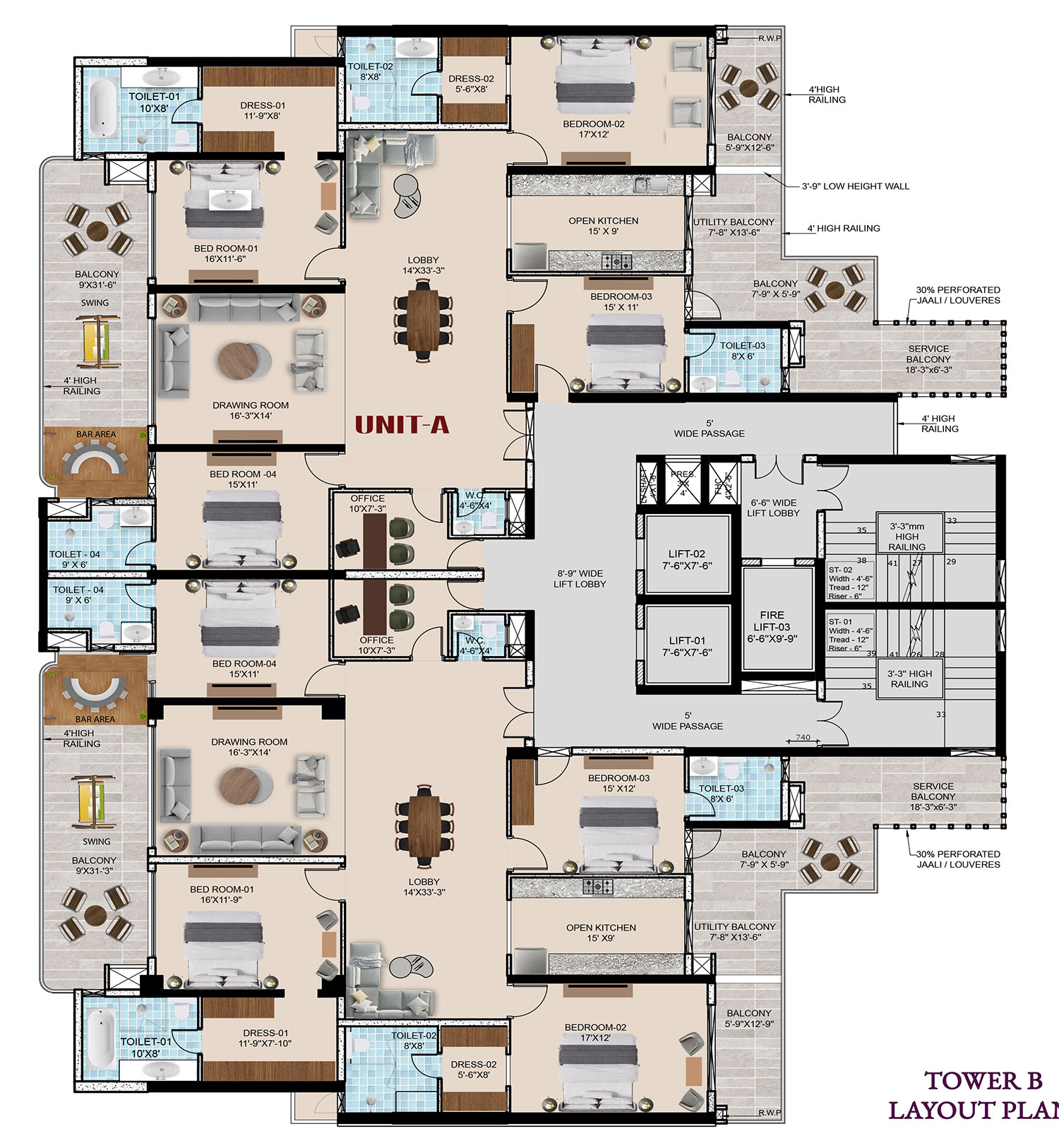 TOWER B Layout