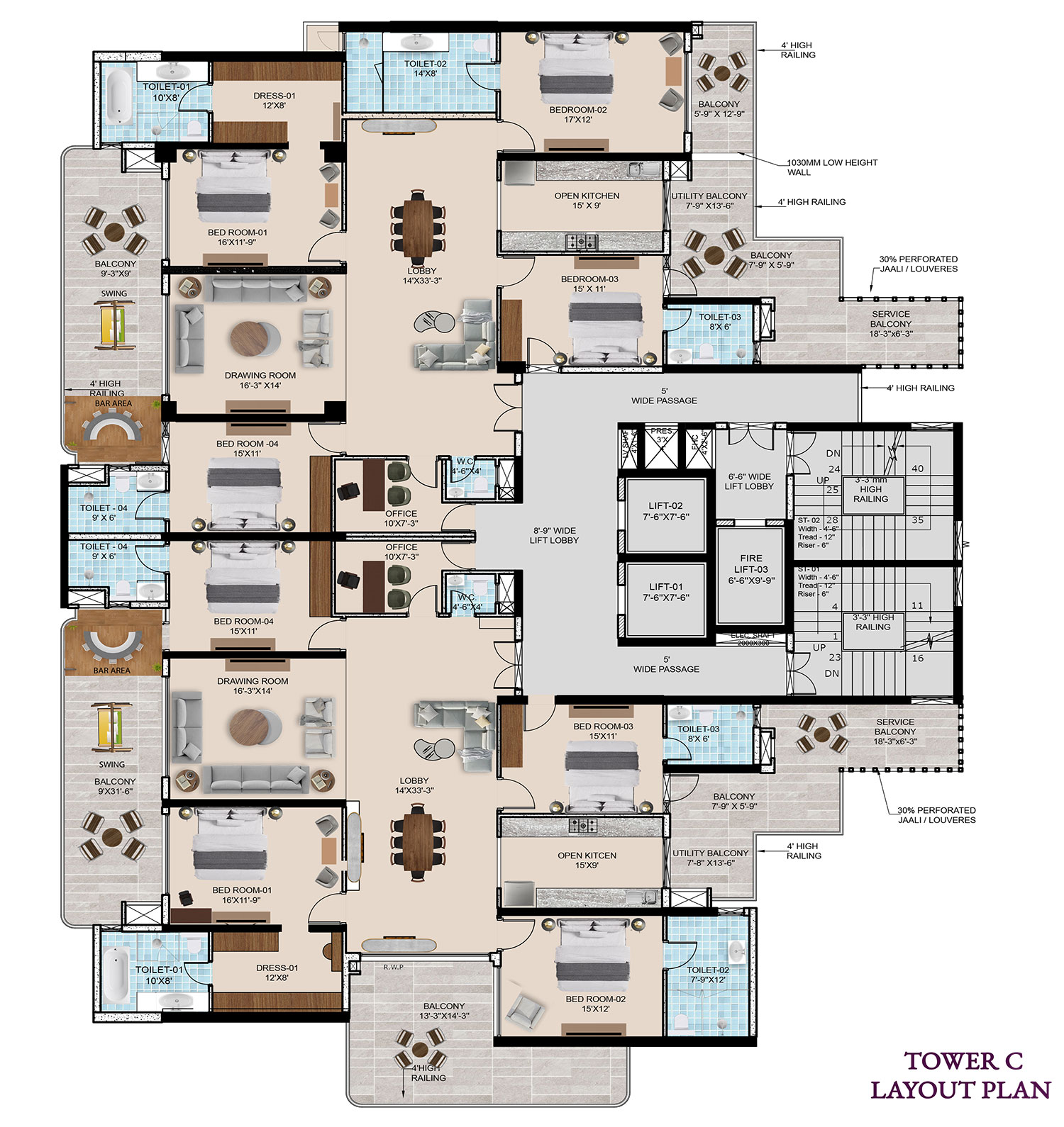 TOWER C Layout